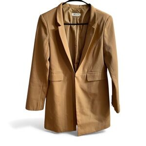 Women’s Camel Longline Blazer | Size M | Minimalist Neutral Workwear Jacket